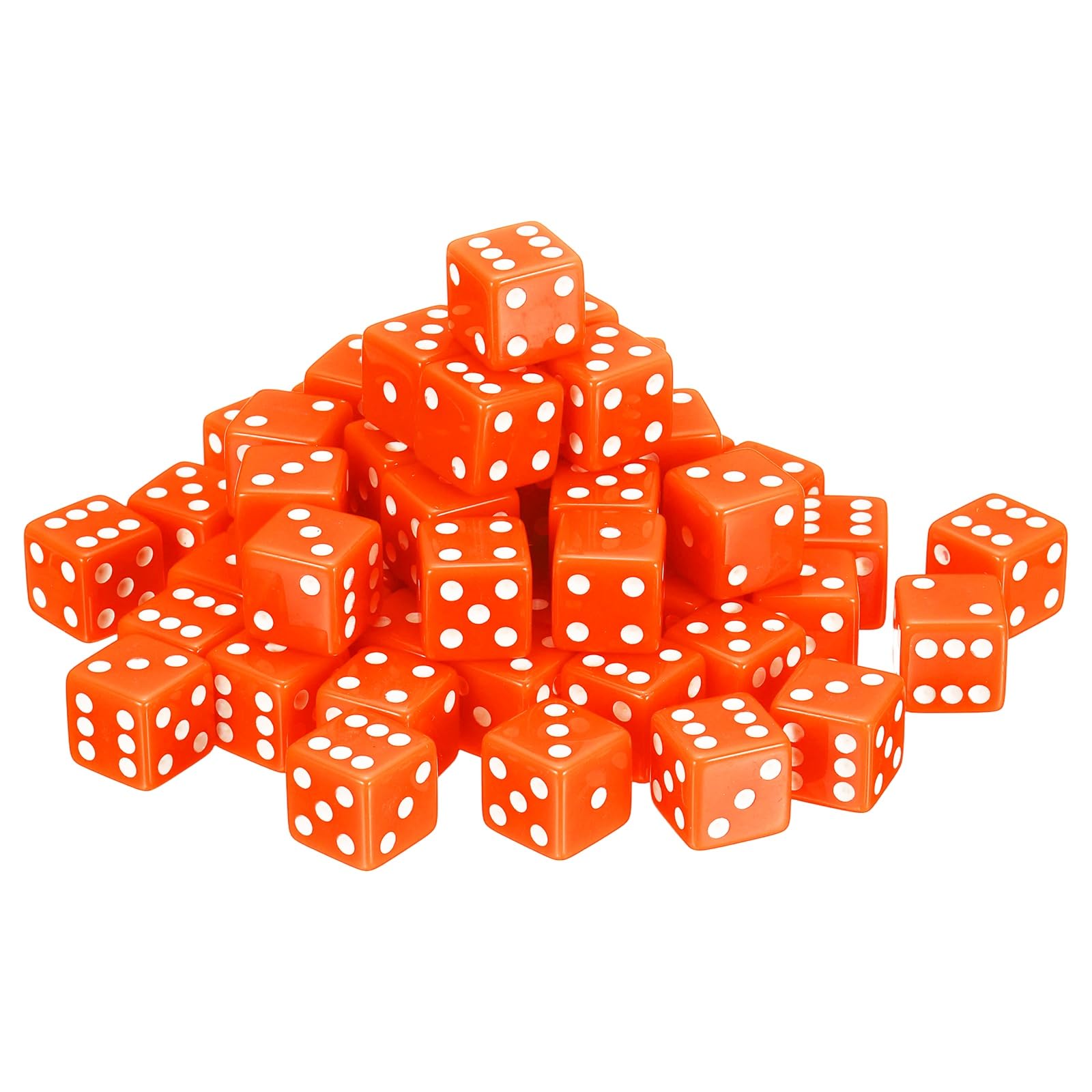 QUARKZMAN 50Pcs des À 6 Faces en Acrylique, 19mm/0.75" Grand D6 Opaque Dés De Jeu en Gros pour Jeux De Société Fête d'anniversaire Fourniture De Fête Thématique, Orange