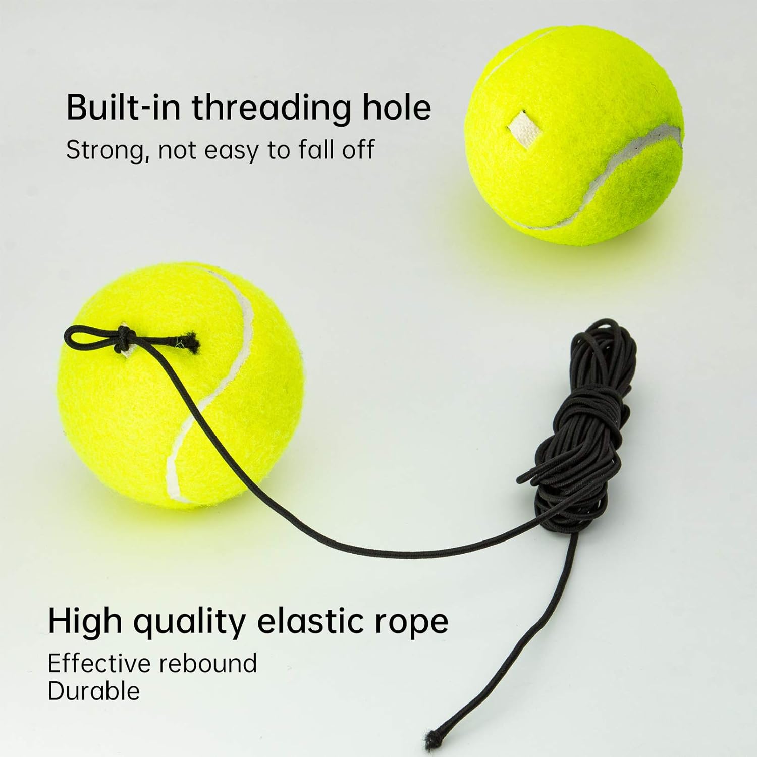 Tennis Trainer Rebound Ball, Solo Tennis Training Equipment for Self-Pracitce, Portable Tennis Training Tool, Tennis Rebounder Kit, Including 2 String Balls, Suitable for Beginners Sport Exercise : Sports & Outdoors