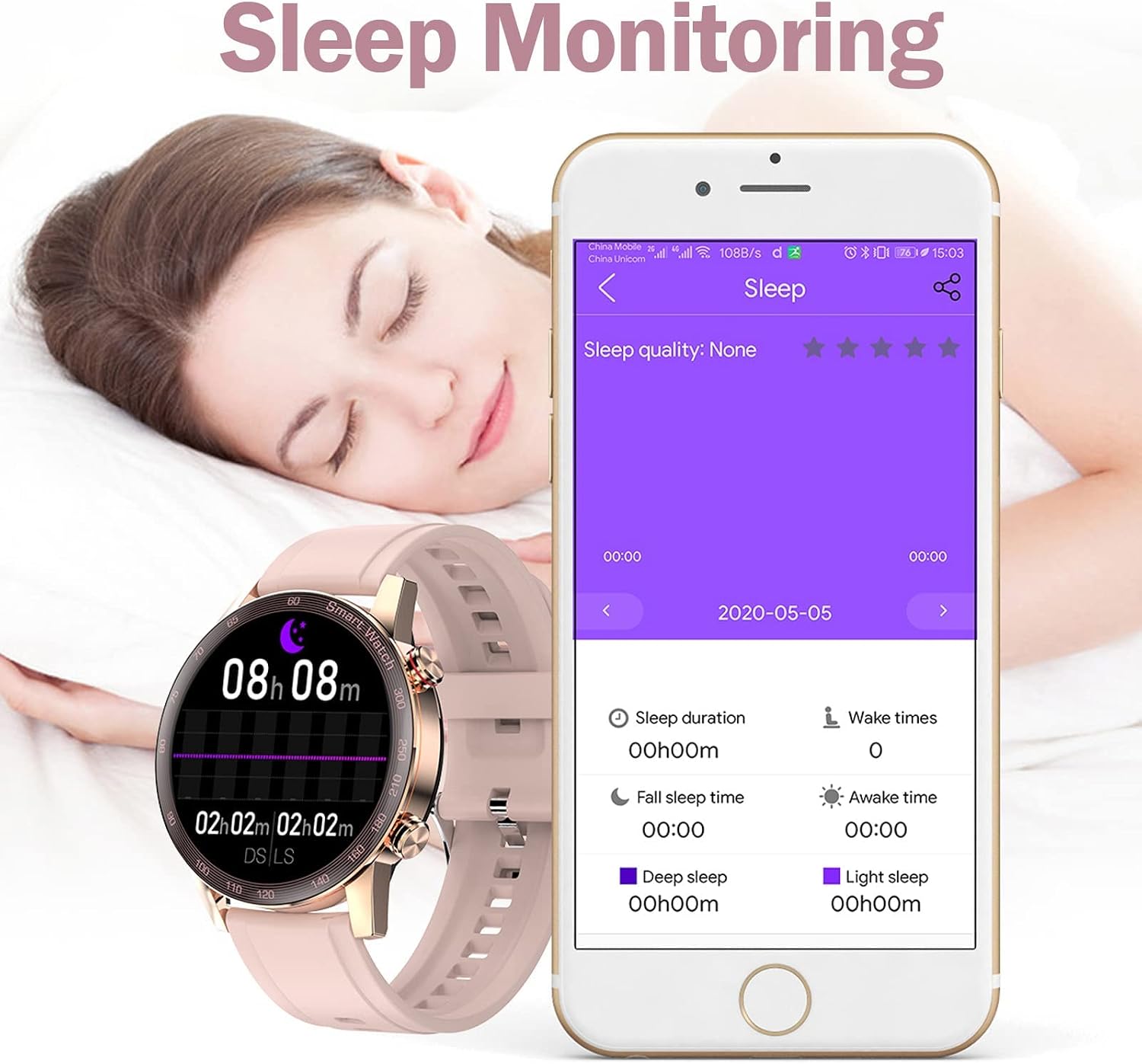 Smart Watch for Android Phones iOS Make/Answer Call Bluetooth Music Pedometer Calorie Counter Message Reminder Smartwatch Waterproof Watches for Women Ladies
