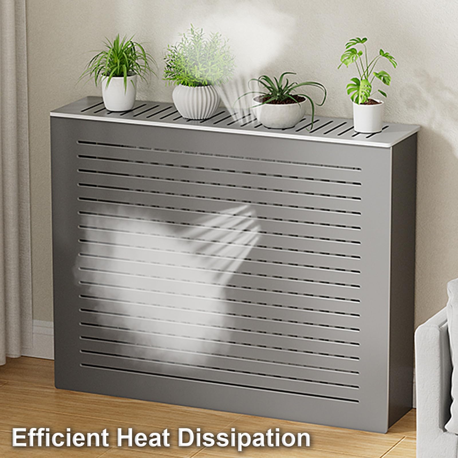 Moderne Heizkörperverkleidung mit Sto-Regal, PVC-Schrank für Wohnzimmer, Schlafzimmer und Flur, einfache Installation, stabiles Design, 80 x 70 x 25 cm