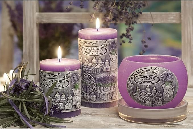 Lámpara de Vela Aromática Lavanda Hecha a Mano Decoración Hogar miniatura 3