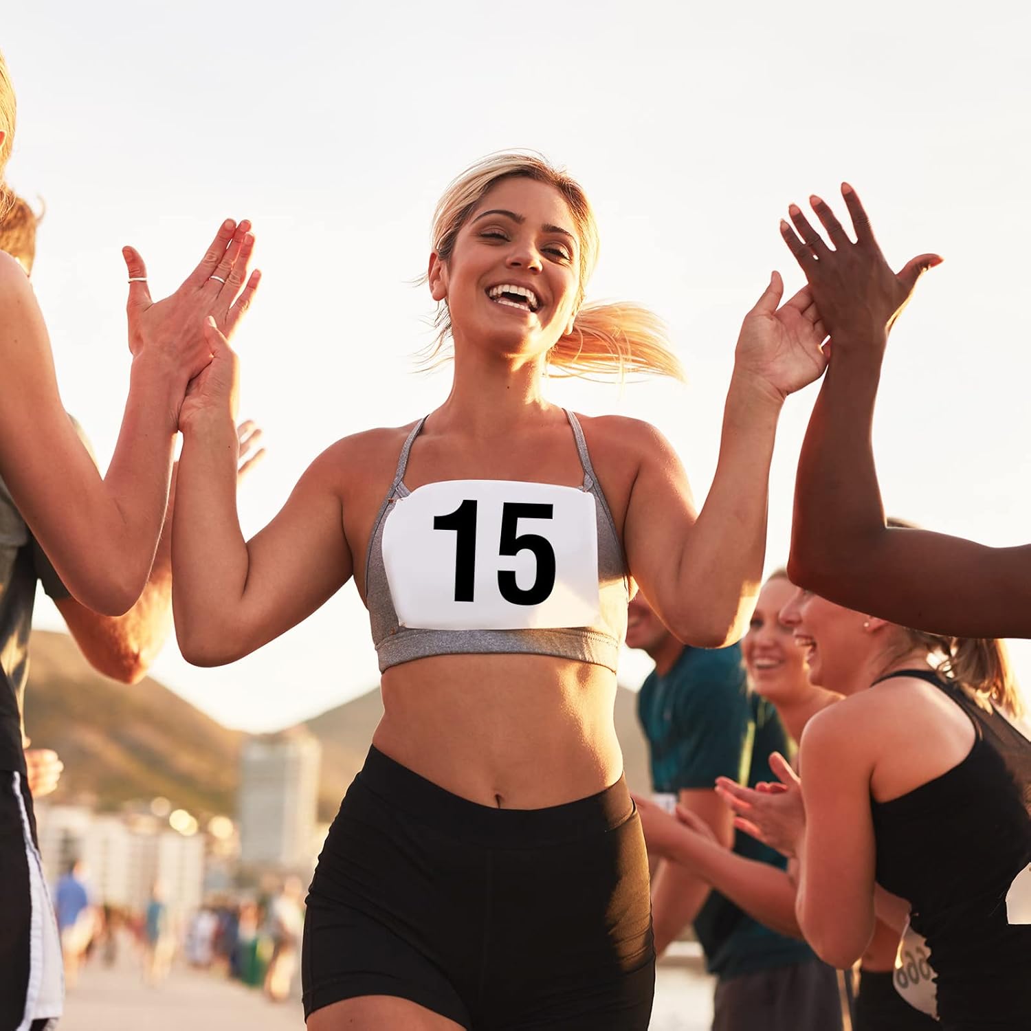 Running Bib Numbers with Safety Pins for Marathon Sports Competition Events Tearproof Waterproof, 6 x 7.5 Inch
