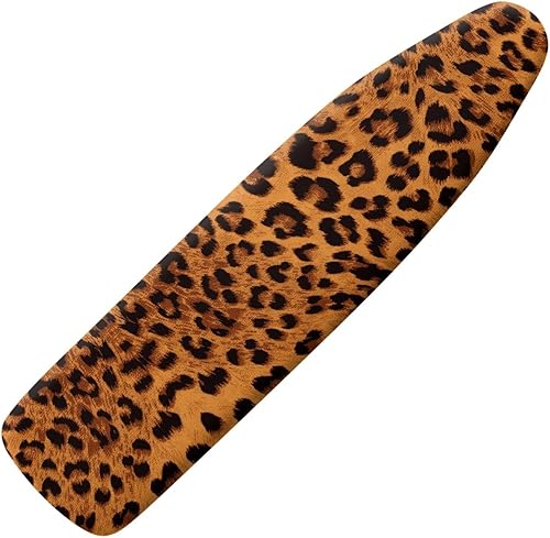 Funda para tabla de planchar de leopardo y almohadilla de tamaño estándar para tabla de planchar y almohadilla de ventilación extra ancha para mesa