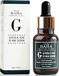 Glycolic Acid 10% AHA Serum - Gentle Exfoliating Formula with Aloe & Green Tea - Professional Facial Serum for Smoother Skin Appearance - Fragrance-Free Face Serum for All Skin Types, 1 Fl Oz (30ml)