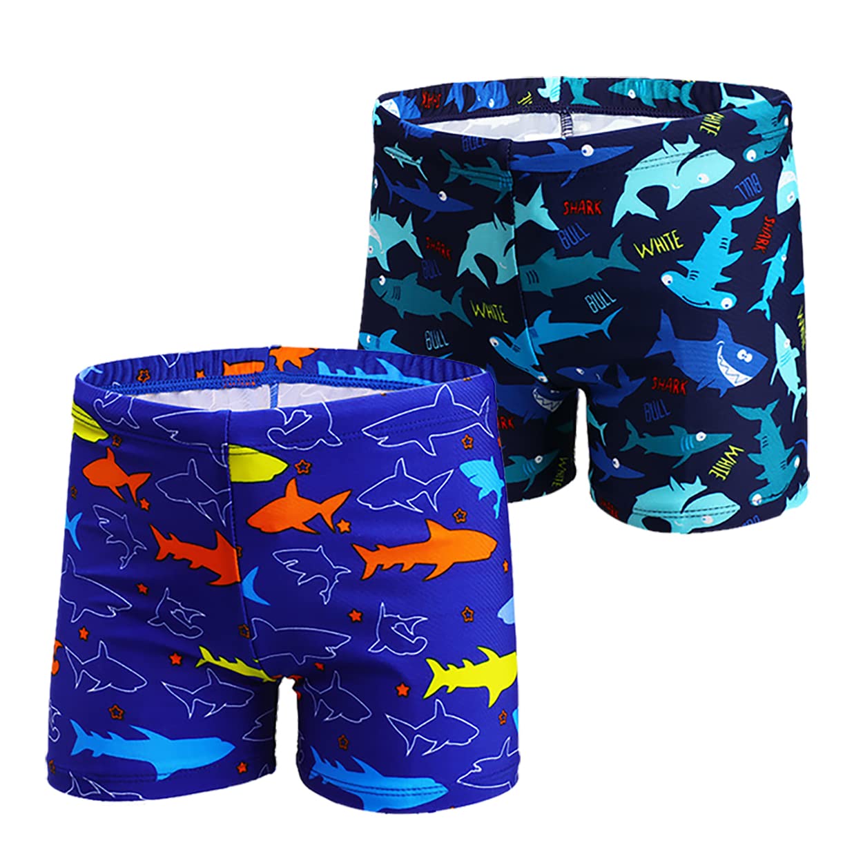 Lot de 2 maillots de bain pour garçons de 1 à 11 ans - Short de bain dinosaure requin