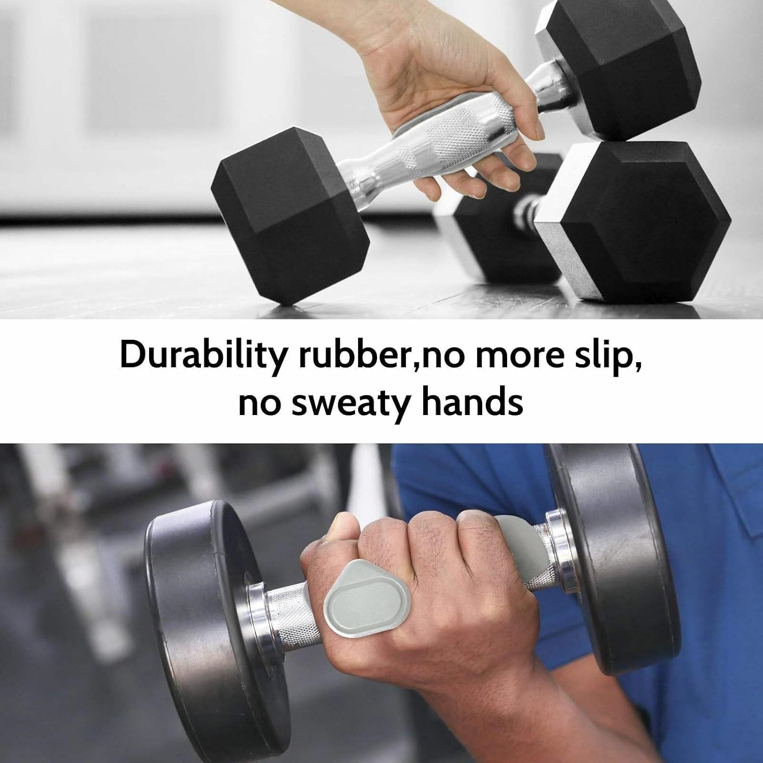 Weight Lifting Grips for Women & Men, Anti-Slip Rubber Workout Grips for Palm Protection, Suitable for Dumbbell, Pull-Ups and Various Fitness Equipment - Image 2