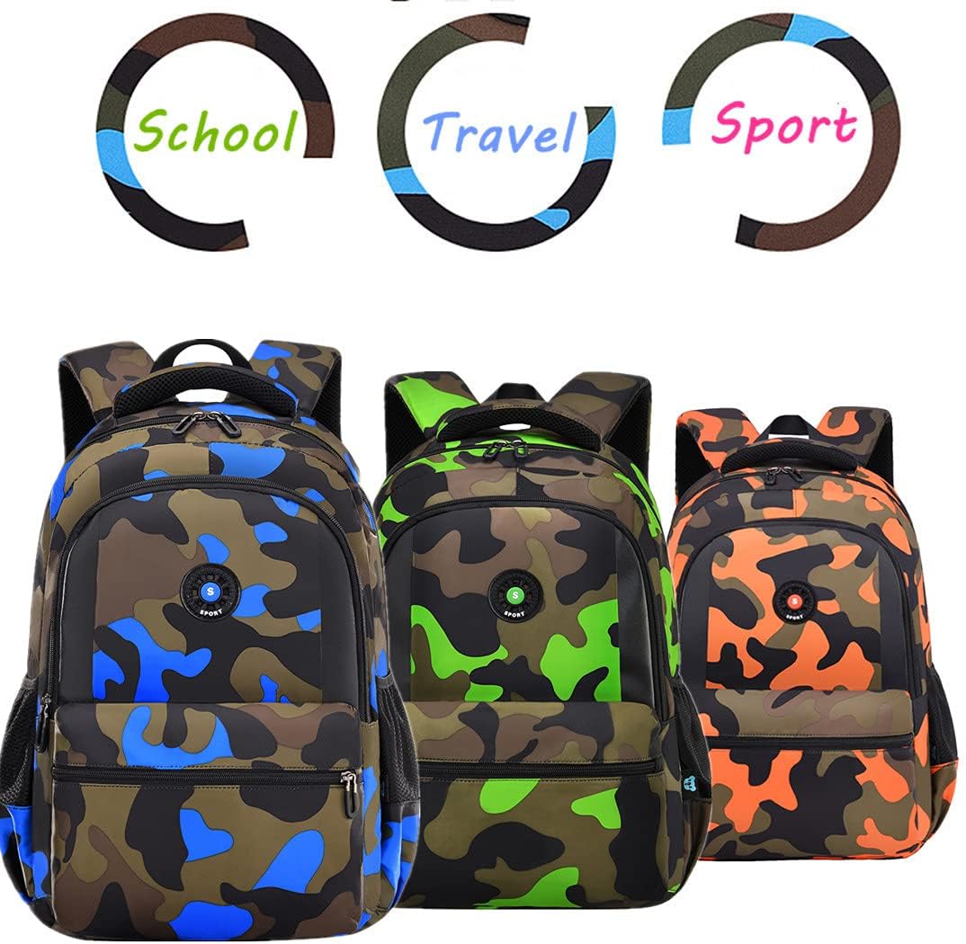 Ladyzone Camo School Backpack Lunch Box Set Lightweight Schoolbag Travel Camp Outdoor Daypack