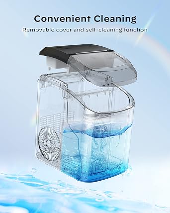 Nugget Countertop Ice Maker - Silonn Chewable Pellet Ice Machine with Self-Cleaning Function, 33lbs/24H, Ice Makers for Home Kitchen Office, Stainless Steel