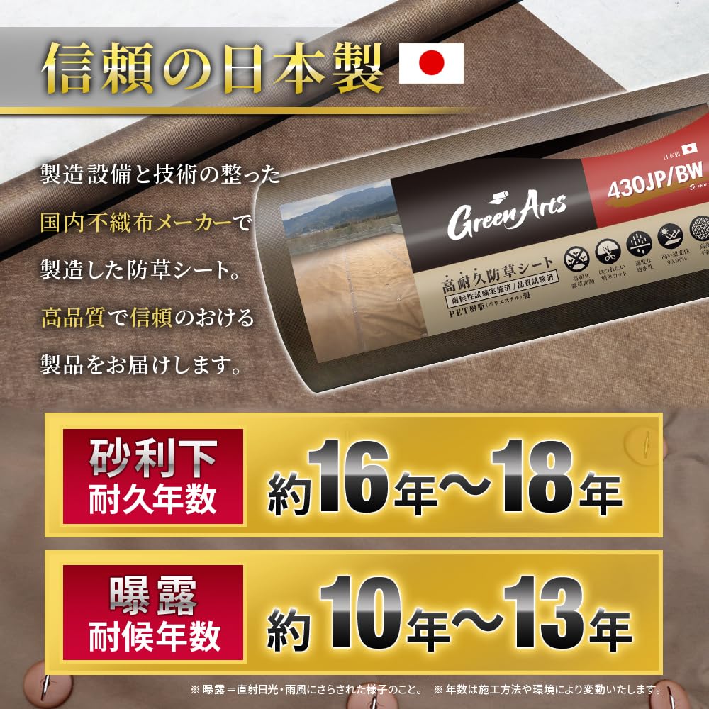 【4巻】高耐久 高品質 防草シート1m×50m PET素材 100g /m2 4巻】高耐久 高品質 防草シート1m×50m PET素材 100g /m2 Amazon | 防草