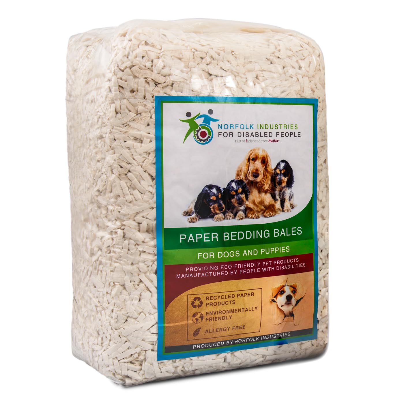 Norfolk Industries Paper Strip Bedding 2 x 10kg Bale | Safe, Dust-Free, Small Animal Bedding, Dog Bedding, Rabbits, Guinea Pigs, Hamsters, Gerbils, Chinchillas, Degus, Rats, Mice, Puppies