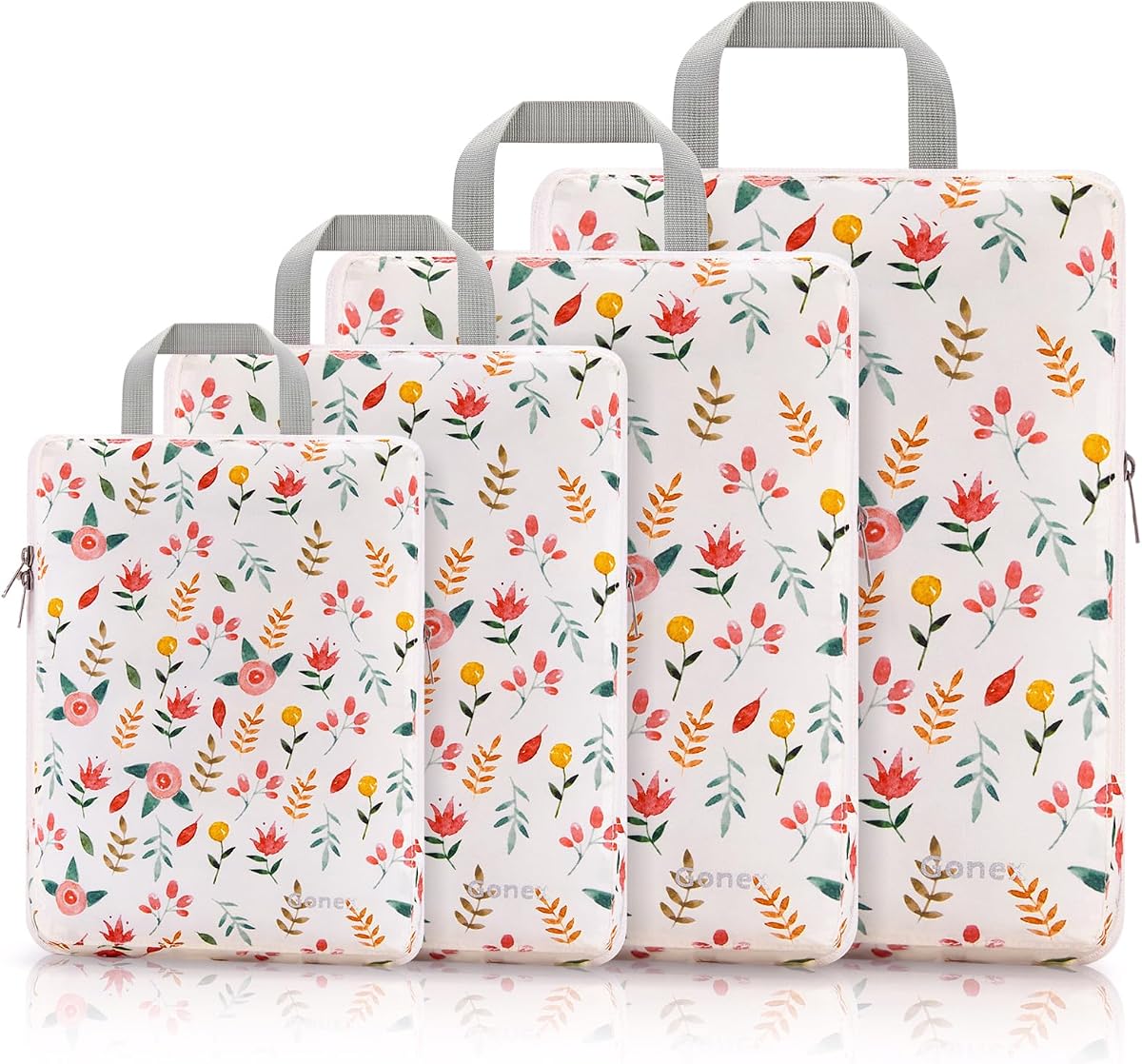 Cubos de embalaje de compresión Gonex, organizadores de viaje expandibles de 4 piezas | Compresión con doble cremallera, diseño que ahorra espacio, tejido antidesgarro, apto para equipaje de mano y mochila, viajes familiares y de negocios
