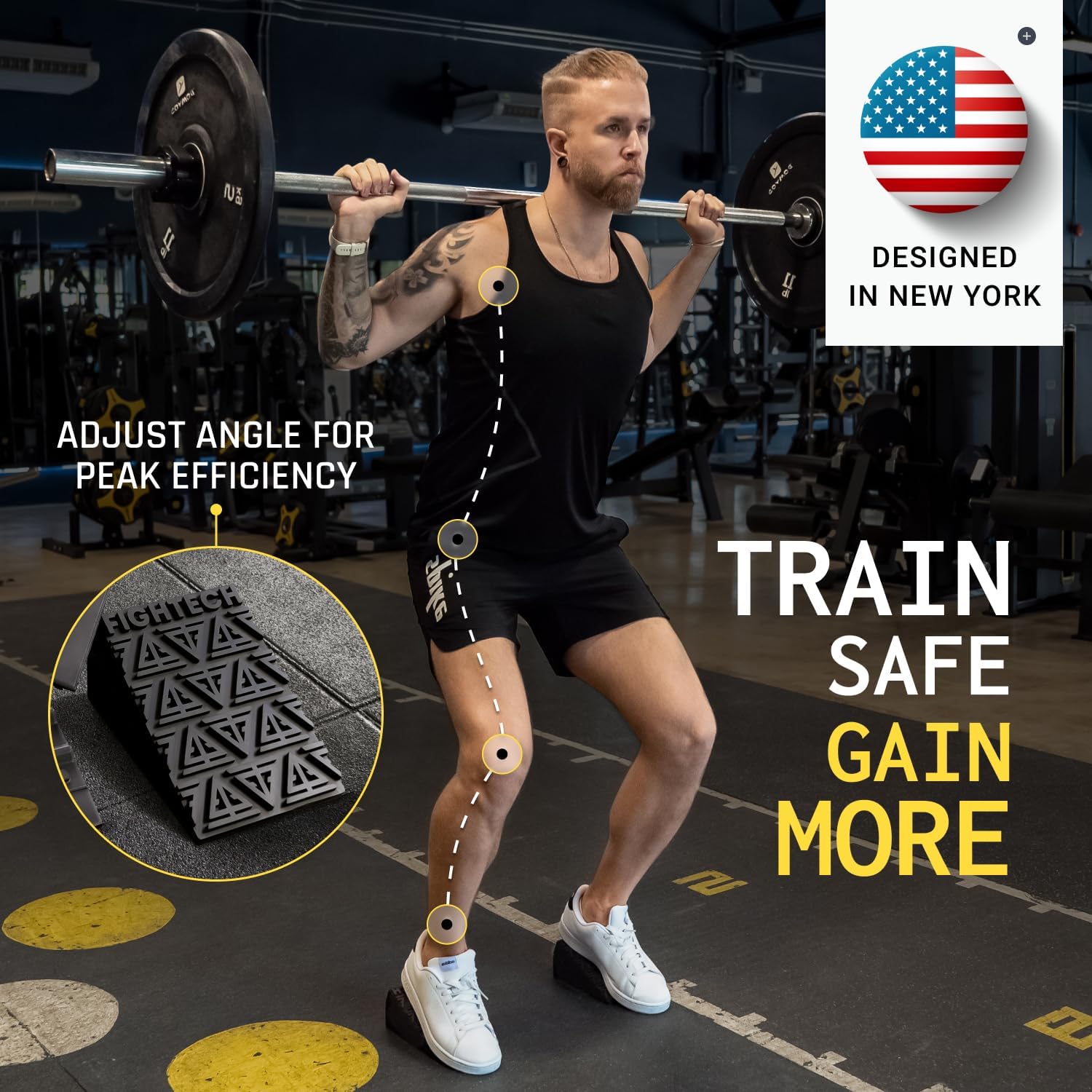 Squat Wedge Block for Elevated Heel Squats and Deadlifts - Improve Mobility, Balance, and Strength - Non-Slip, Versatile Trainer Aid