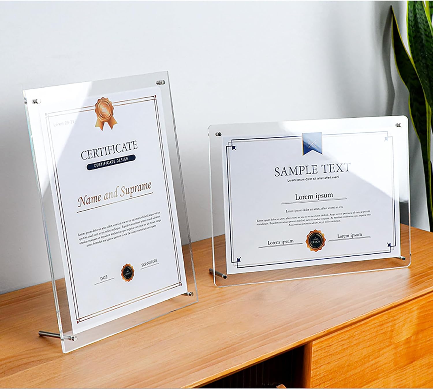 Acrylic Photo Frame, Set of 2, Photo Frame, Stand Type, Horizontal and Vertical, Transparent, Clear Tabletop Display Picture, L Edition, A4, a5, B5, Postcard, Stylish, Wedding Gift, Baby Shower, School Entrance Celebration, Tabletop, Living Gift, Interior, Simple (B5 (7.2 x 10.2 inches (18.2 x 25.7 cm) Photo Size, Right Angle)