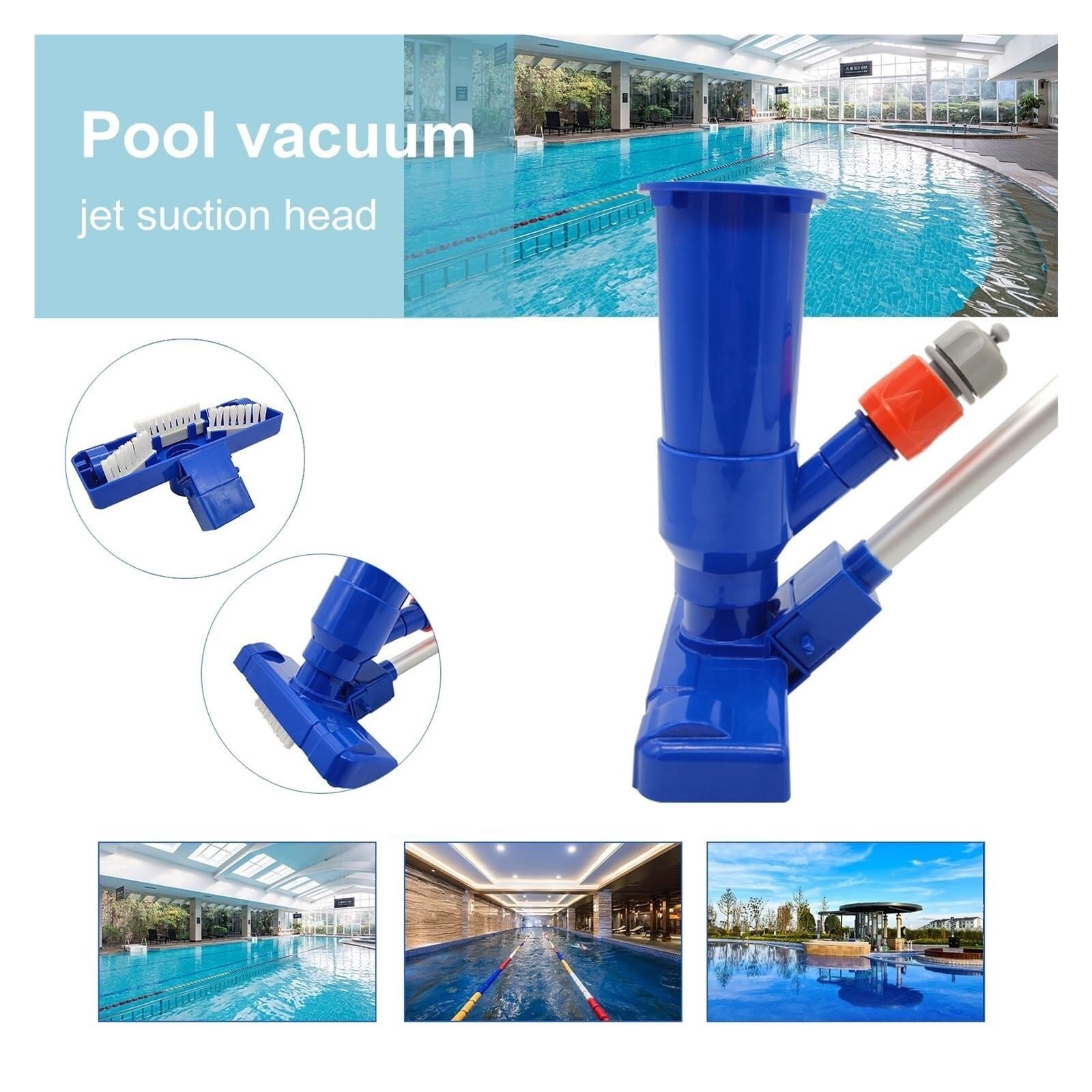 Akku-Roboter-Poolreiniger Pool-Staubsauger, Tragbares Unterwasser-Reinigungsset Für Schwimmzubehör, Flache Hot Spring 5-teilige Stangenwerkzeuge für Pool