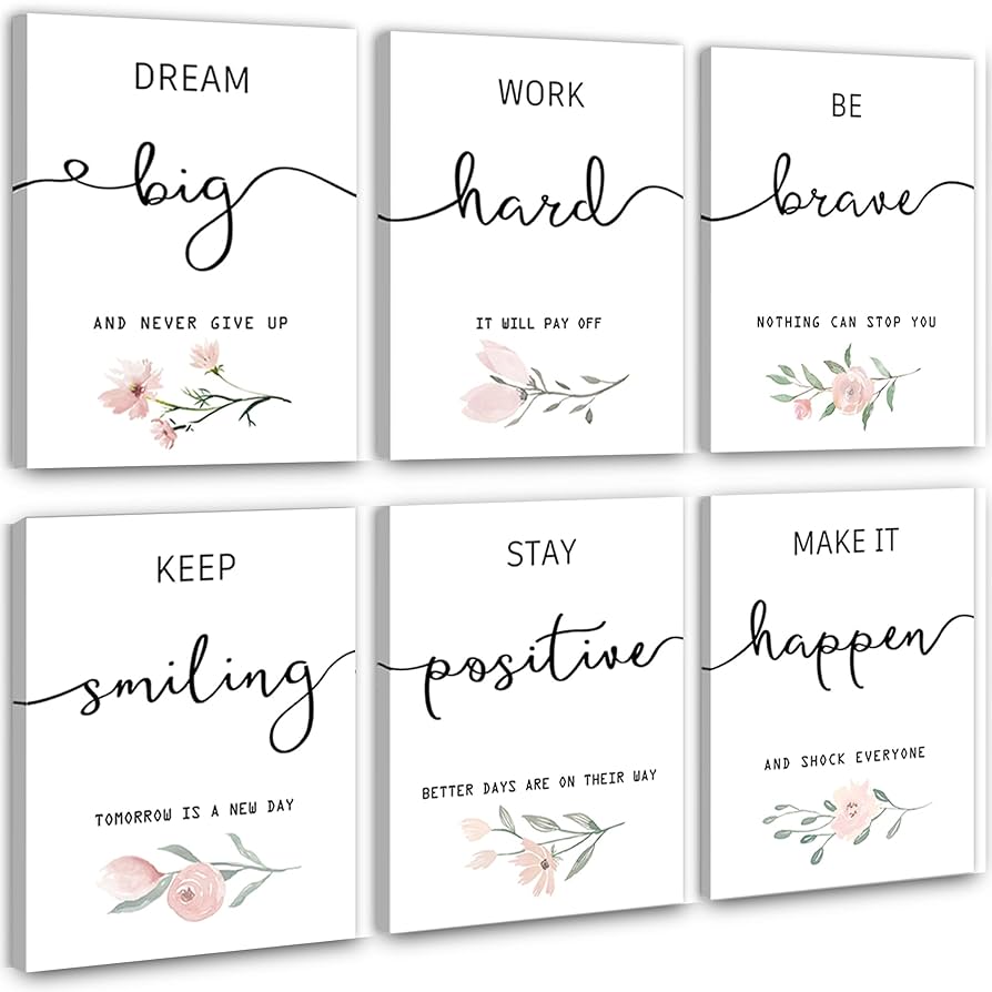 Amazon.com: Inspirational Wall Art for Bedroom, Motivational Office Wall Art Decor, Framed Canvas Wall Art for Women, Girls, Positive Affirmations Quotes Prints, Set of 6PCS, 8 amazon-com-inspirational-wall-art-for-bedroom-motivational-office-wall-art-decor-framed-canvas-wall-art-for-women-girls-positive-affirmations-quotes-prints-set-of-6pcs-8-x10-framed-posters-prints