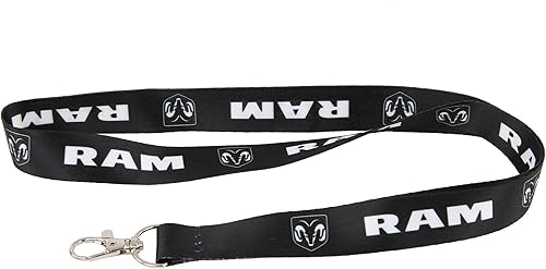 RAM Soporte de insignia con cordón para camión con cierre de mosquetón giratorio, Negro -