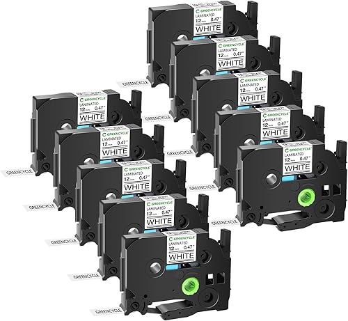 GREENCYCLE Cinta para etiquetar 0.472 in 0.47 laminado blanco reemplazo para cinta de etiquetas Brother P Touch TZe-231 TZ-231 TZe TZ 1/2 pulgada