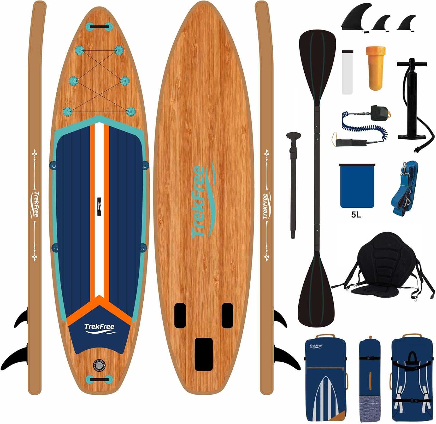 Inflatable Stand Up Paddle Board, 11'Paddle Boards with StabilTrac Fin and Durable SUP, Non-Slip EVA Deck, Ultra-Light Manual Air Pump,Our SUP for Youth & Adults of All Skill Levels