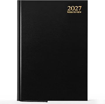 G4GADGET A5 2027 Week to View Black Diary Hardback