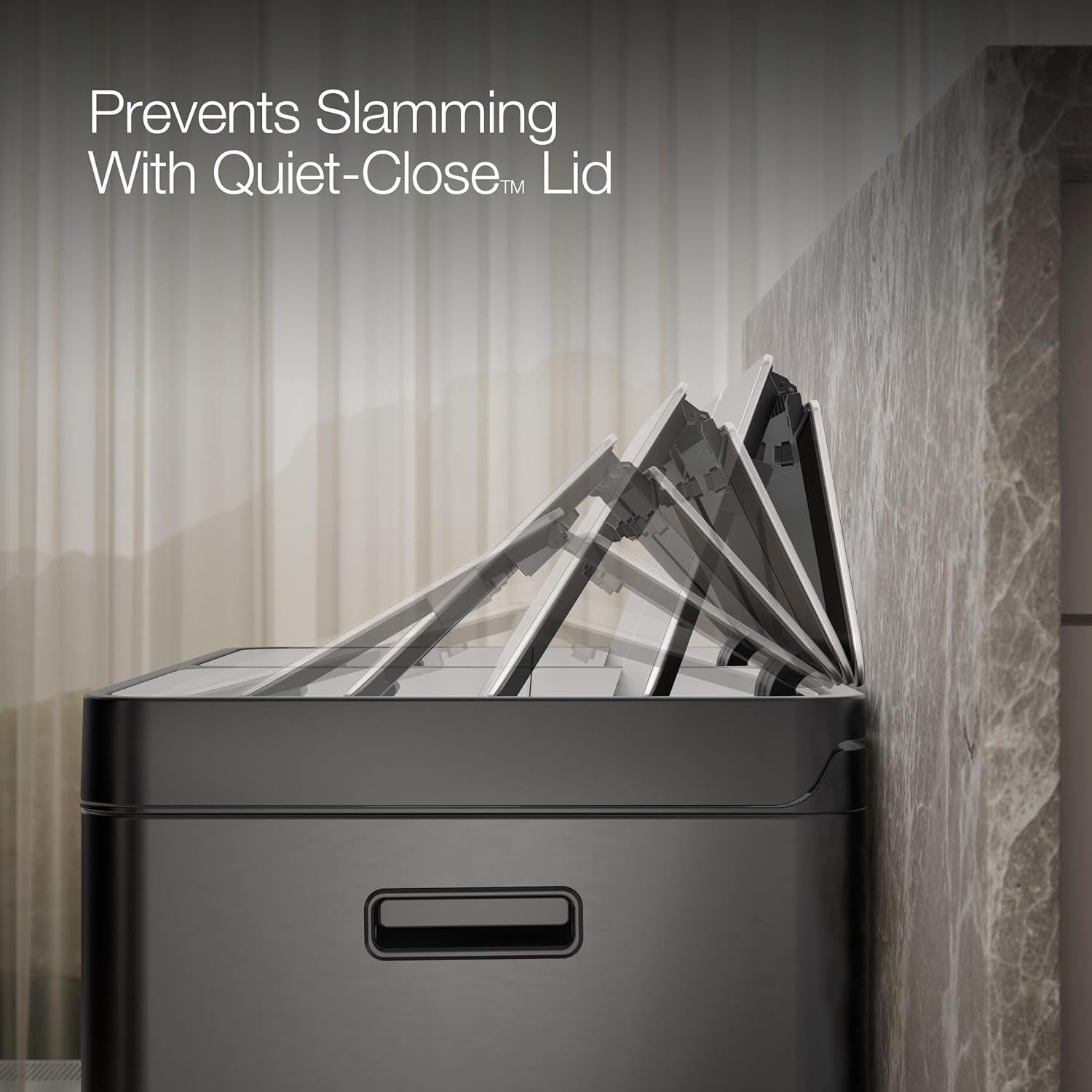 Kohler K-23828-BST 82-Liter Stainless Steel Dual-bin Step Trash can, Black Stainless