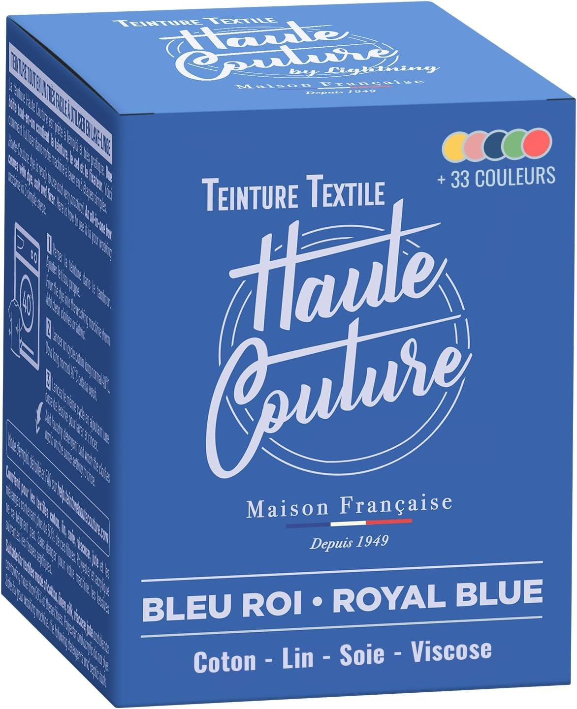 Kit Teinture Simplicol Expert + Fixateur - Bleu Marine 300g Pour Textiles Naturels