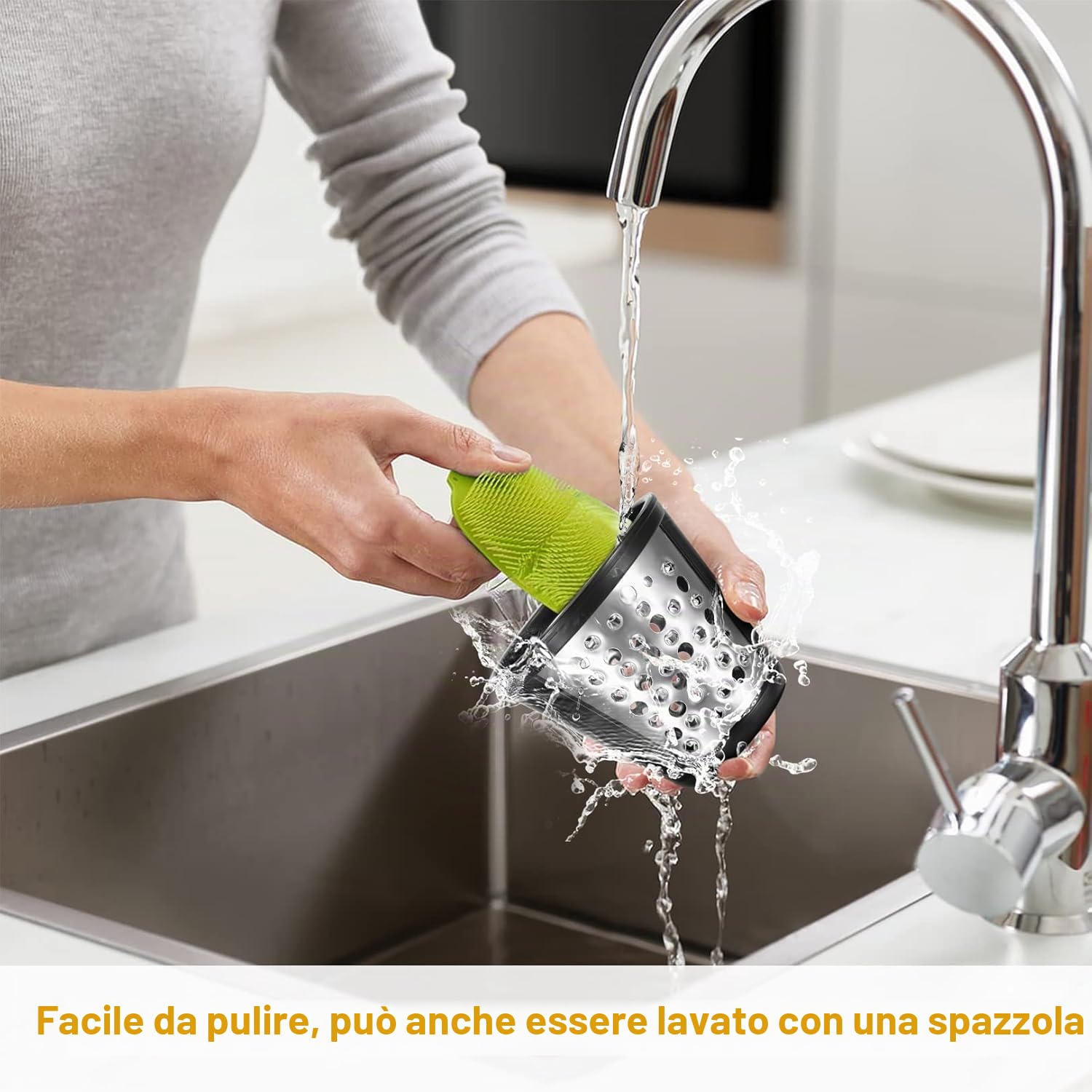 Affettatrice elettrica automatica per verdure, grattugia elettrica da cucina con 5 lame coniche, grattugia e tritatutto elettrico per verdure con controllo a un pulsante