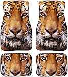 4 Piece Set Purple Skull Car Floor Mat Universal Fit Heavy Duty All Weather with Rubber Backing