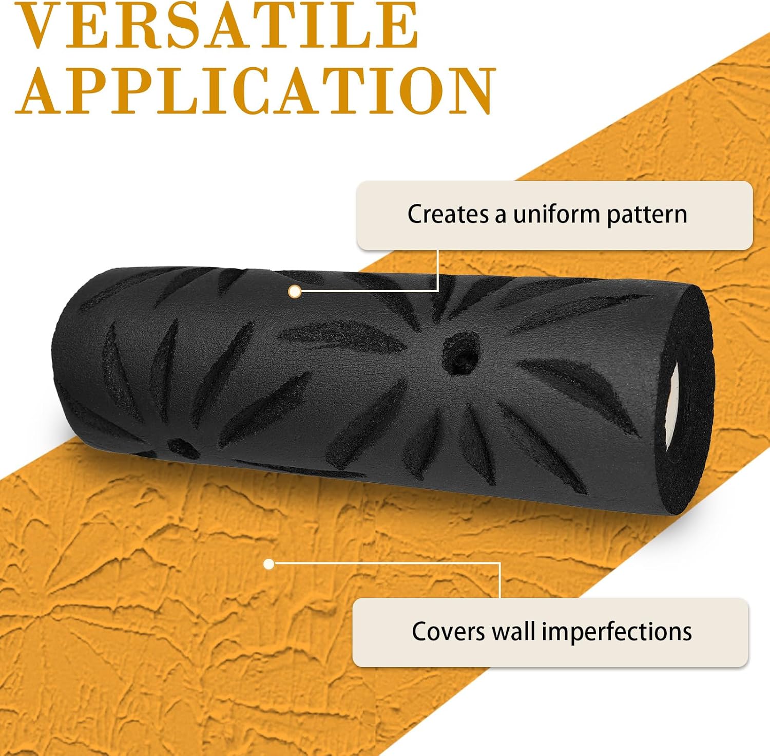 Poinsettia Style Pattern Drywall Texture Roller, 9-inch | Paint Roller for Walls and Ceilings