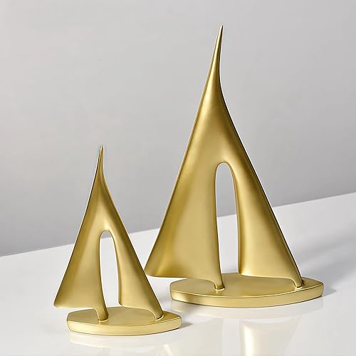 Miniatura 3 de Escultura moderna para decoración del hogar, decoración de velero, estatua abstracta de esculturas y estatuas de arte de resina, regalos de barco,