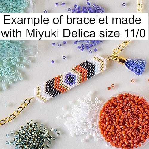 Miniatura 4 de Miyuki Delica DB046 - Cuentas de semillas 11/0 con forro plateado, verde claro, 0.25 oz