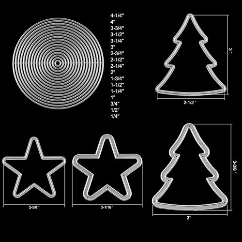 Miniatura 3 de 71 unidsset de cúpulas de coctelera dimensionales con troqueles de corte de metal para hacer tarjetas, estrellas semicírculos, árboles de Navidad,