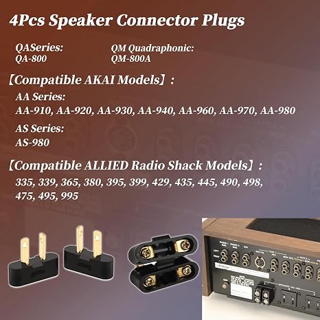 for Pioneer Speaker Plug Connectors SX-525 SX-626 SX-727 SX-828 SX-990 SX-1000 (4)