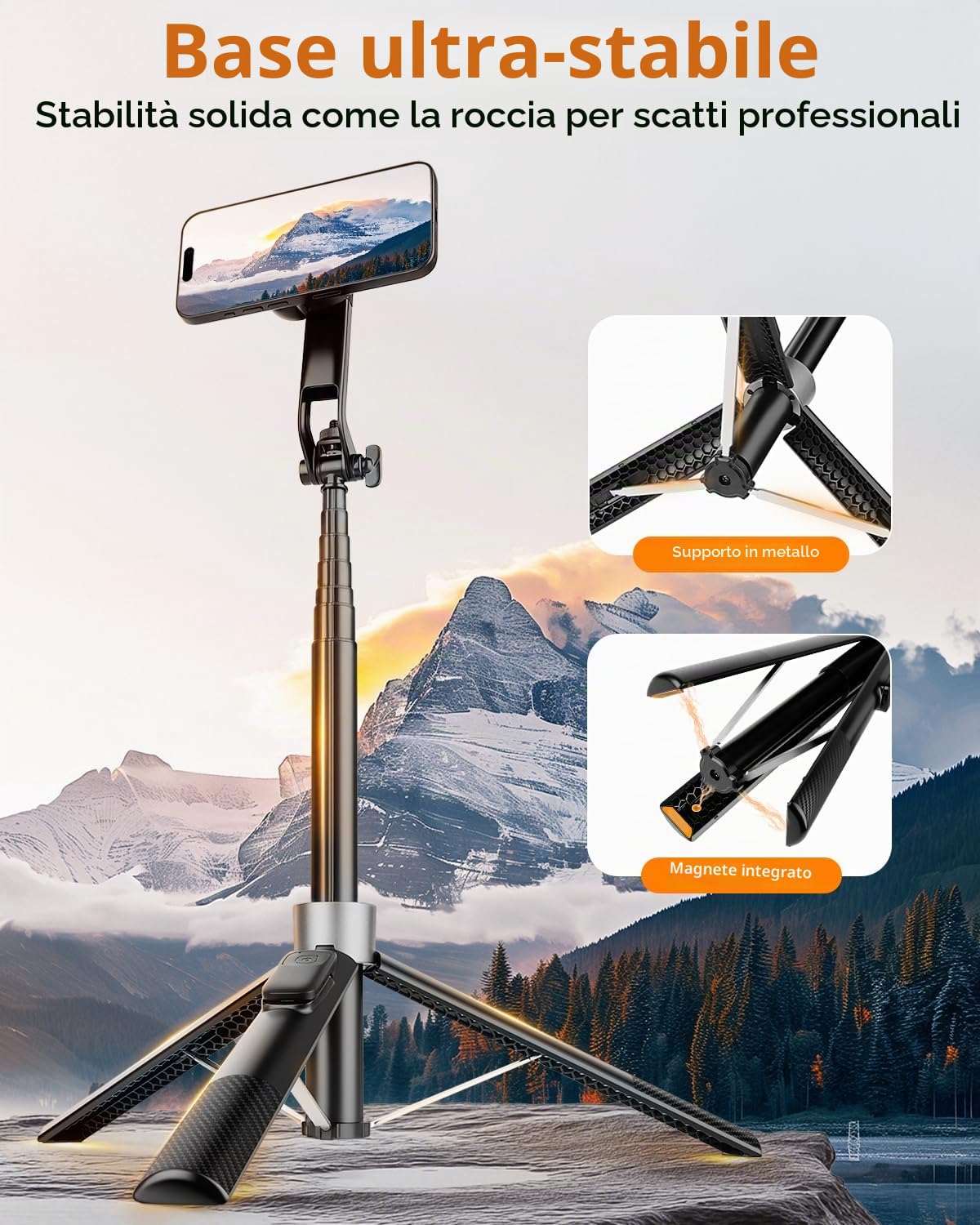 Victiv Magnetico Treppiede Smartphone, 178cm Bastone Selfie Cavalletto per Smartphone, Portatile Treppiedi per Mag-safe con Telecomando, Tripode Cellulare per iPhone 17 16 15 14 13 12 Pro Max