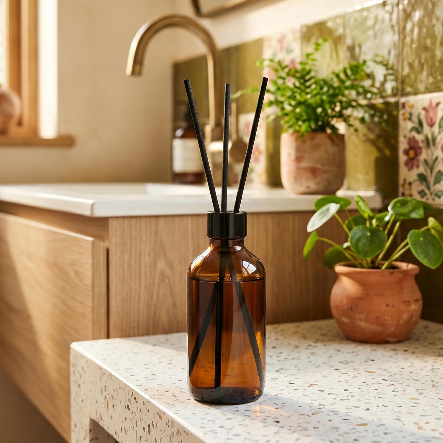 Aroma Reed Diffuser 6.7 Fl.oz Delicate Scent for Home Decor and Air Freshening Reed Scented Diffuser Home Decor Air Freshener for Bathroom Living Room Office (Moon-Soaked Shoal)
