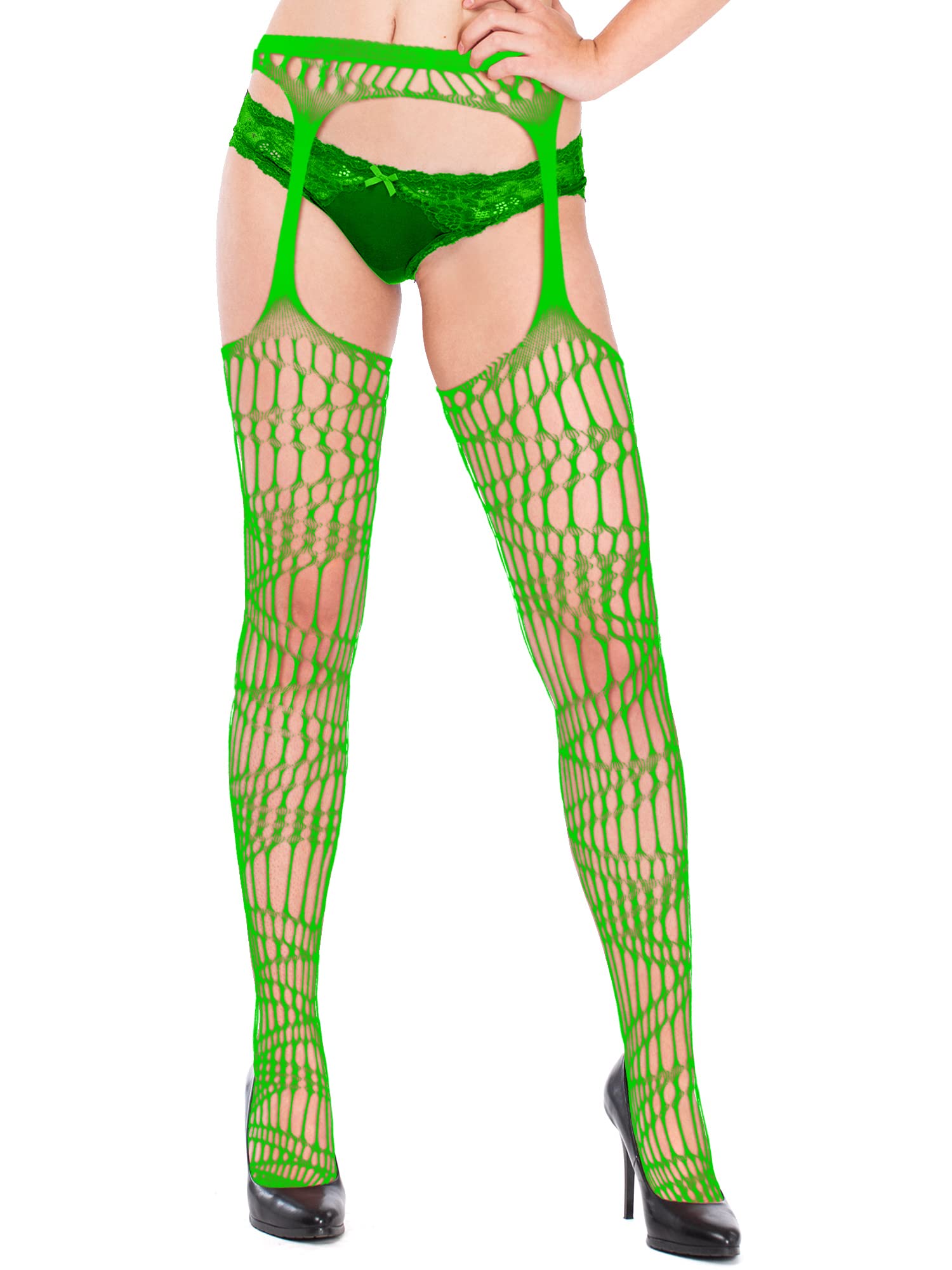 Syhood 6 Paires Collants Bas en Résille de Cuisse Haut