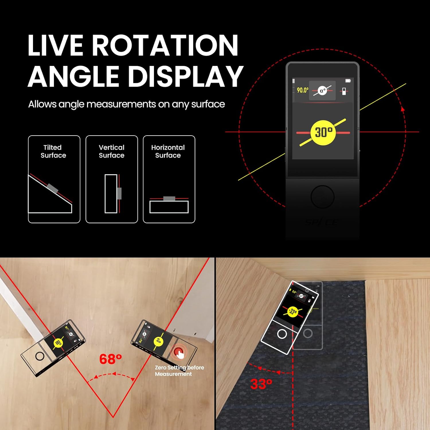 MiLESEEY 330 ft Smart Laser Tape Measure & Digital Ruler D9 PRO– IPS Touchscreen, App‑Sync, Visual Aligning Indicator, P2P, Live Angle Display Professional Measuring Tool