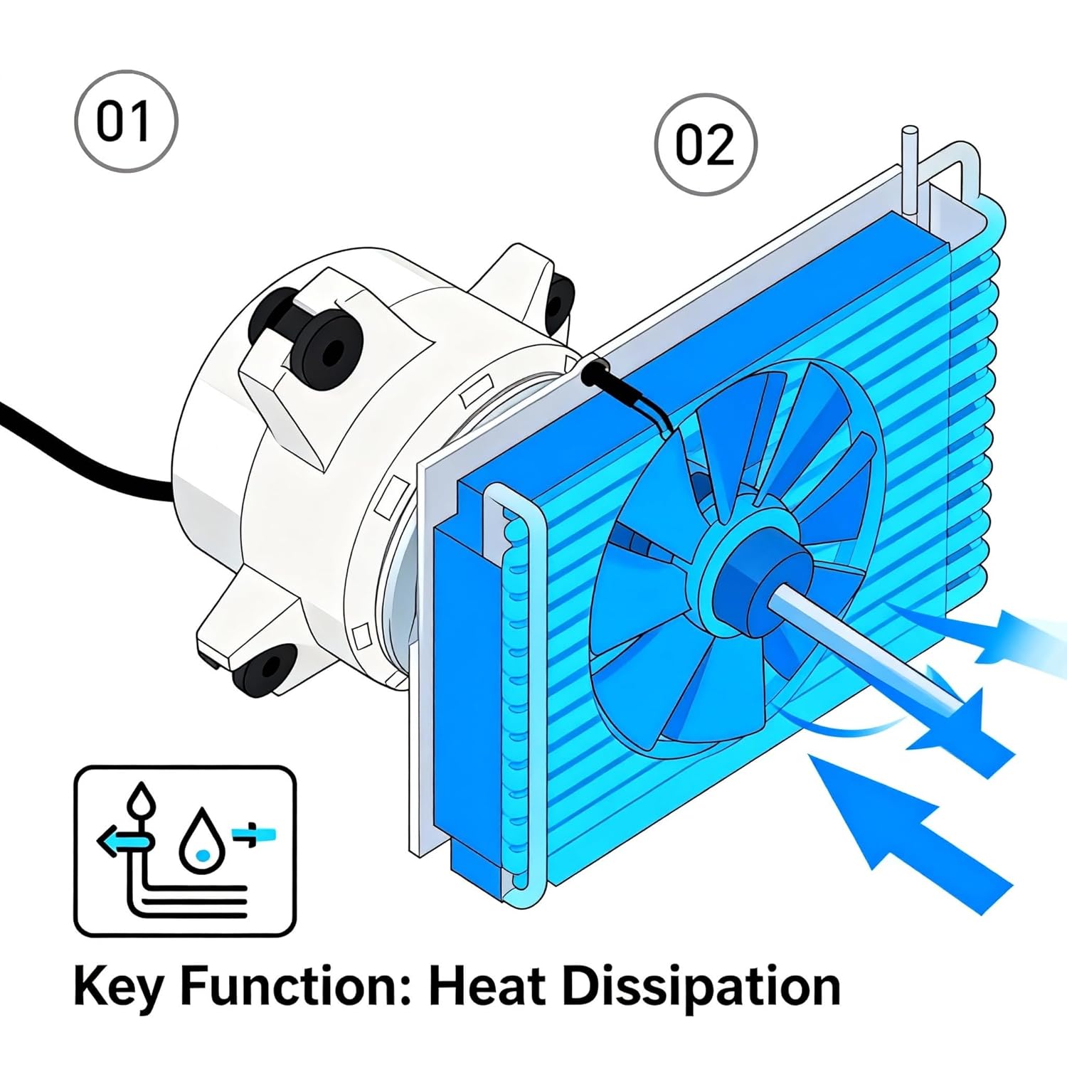 9379853019 Outdoor Condenser Fan Motor for Fujitsu Mini Splits | DC 100W 380V | Set Screw Fan Blade Replacement