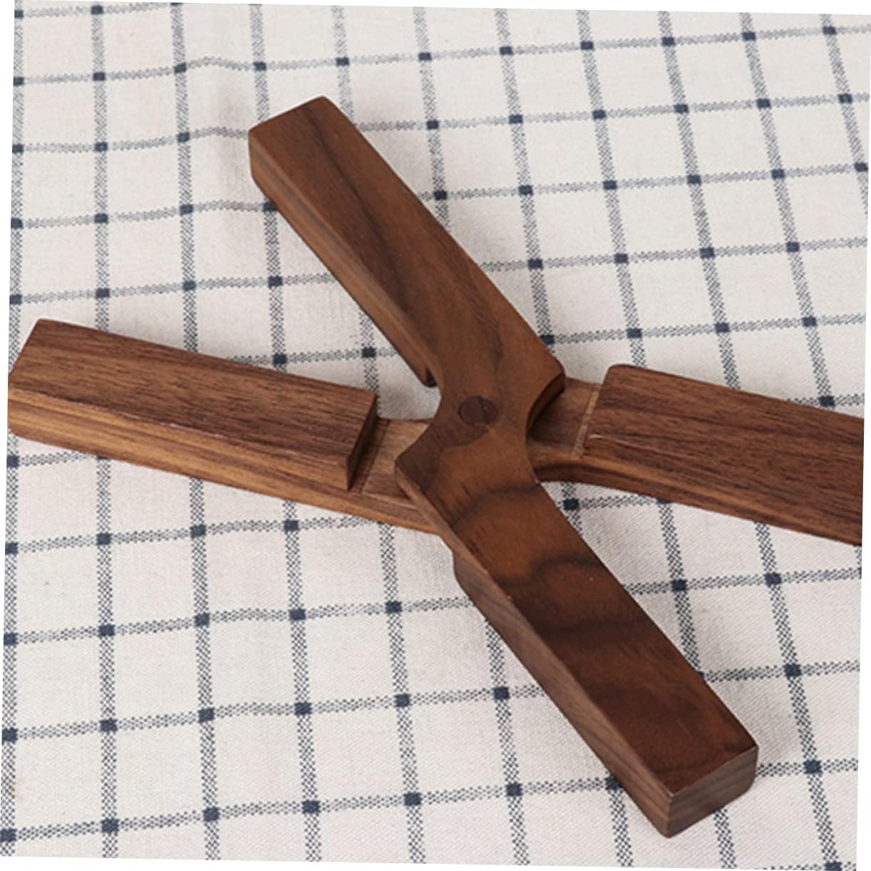 3pcs Foldable Walnut Teapot Mat Heat-Resistant Wooden Trivet for Kitchen Use Non-Slip Design Light Brown for Hot Dishes and Bowls