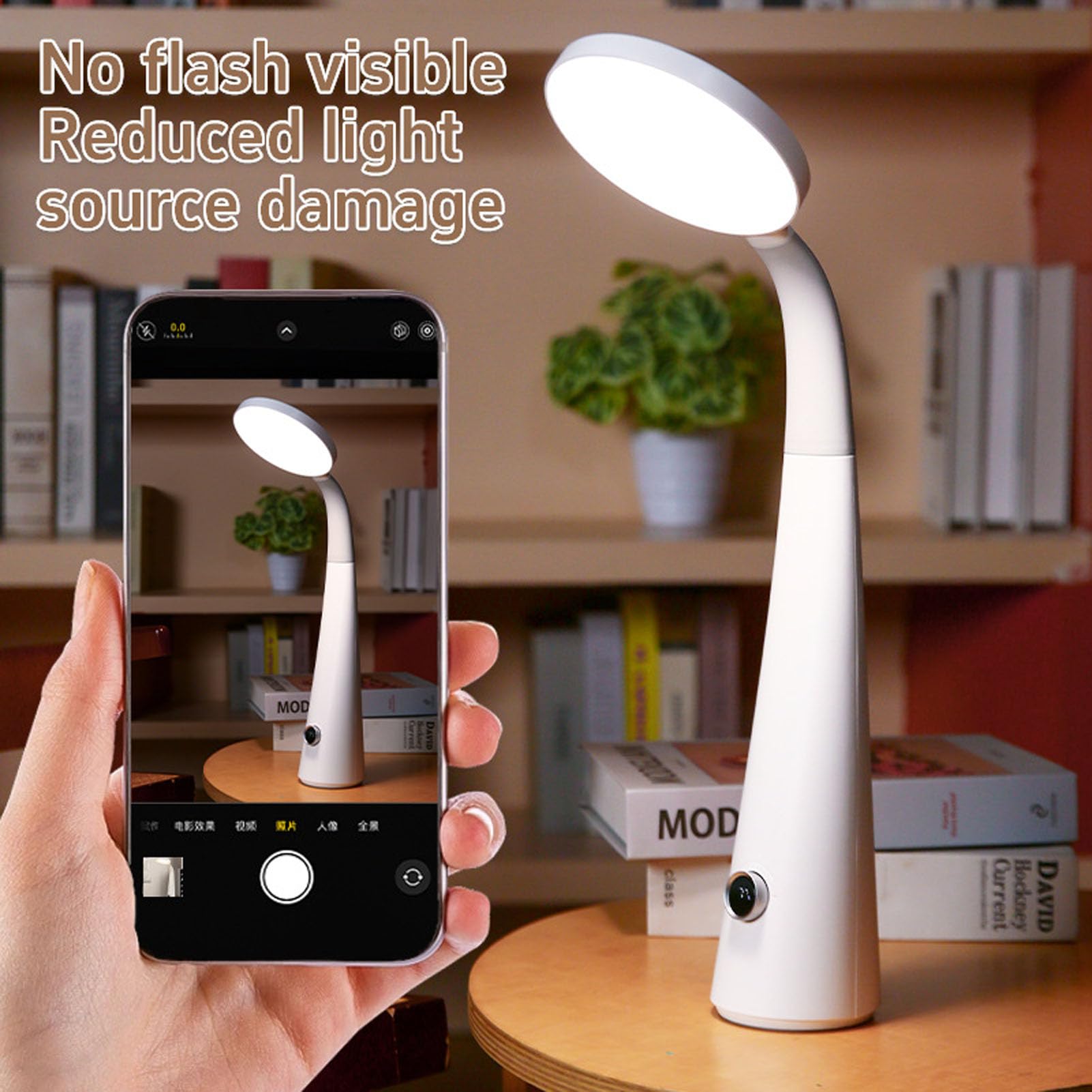 Lampada da Scrivania a LED per Ufficio Domestico Cordless (Bianca)