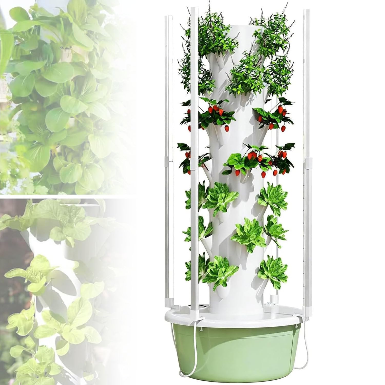 Kit de Torre de Cultivo hidropónico con luz LED 5layers | Torre de cultivo interior con bomba de agua automática y temporizador para cultivar fácilmente verduras y hierbas en casa.
