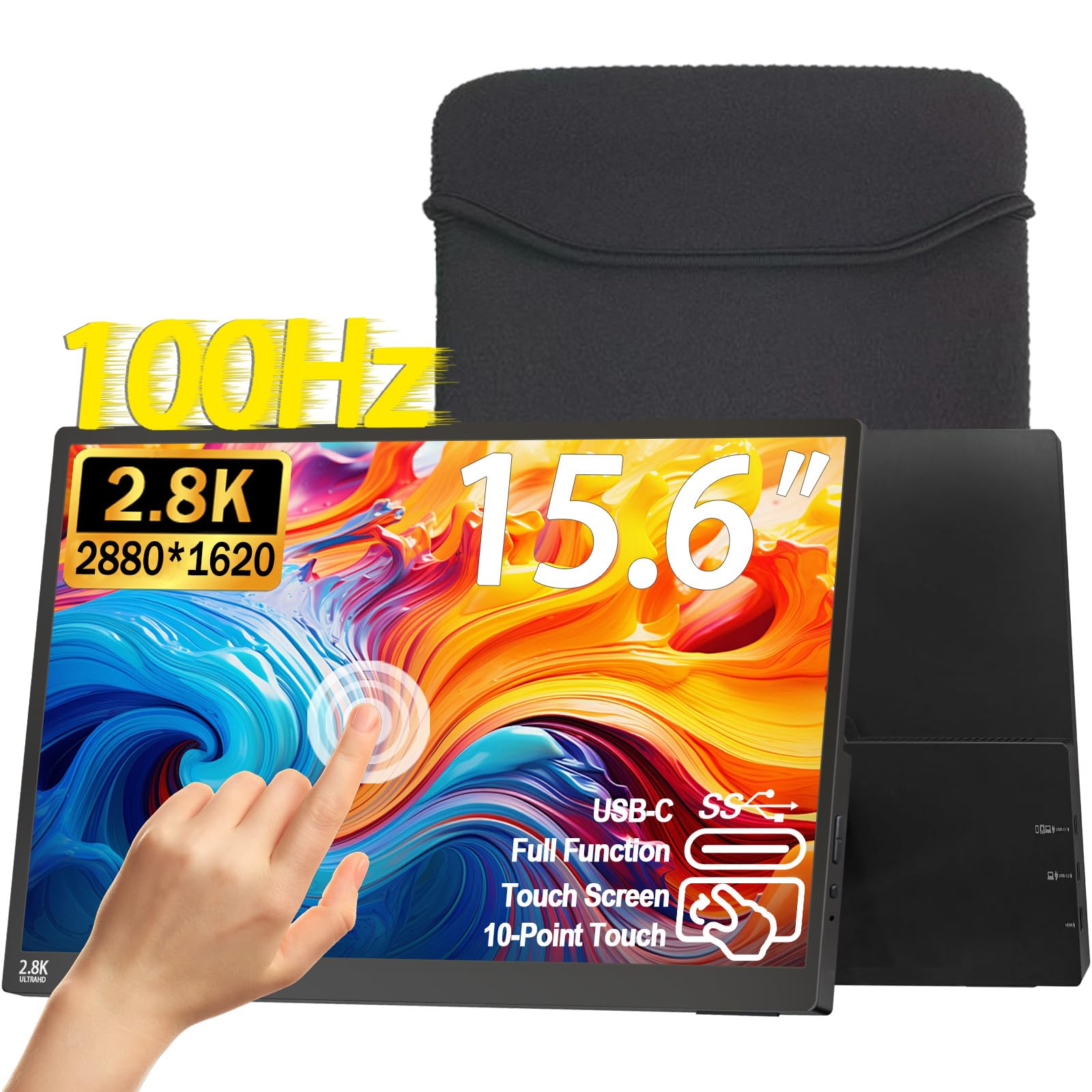Amazon.com: 2.5K 100Hz Portable Monitor Touchscreen, 15.6'' QHD