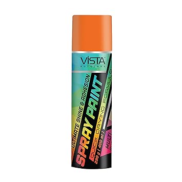 Vista Auto Care Spray Paint Deep Yellow 400 ml (290 g)| Quick Drying with Gloss finish for Metal, Wood, Walls | Acrylic SprayPaints