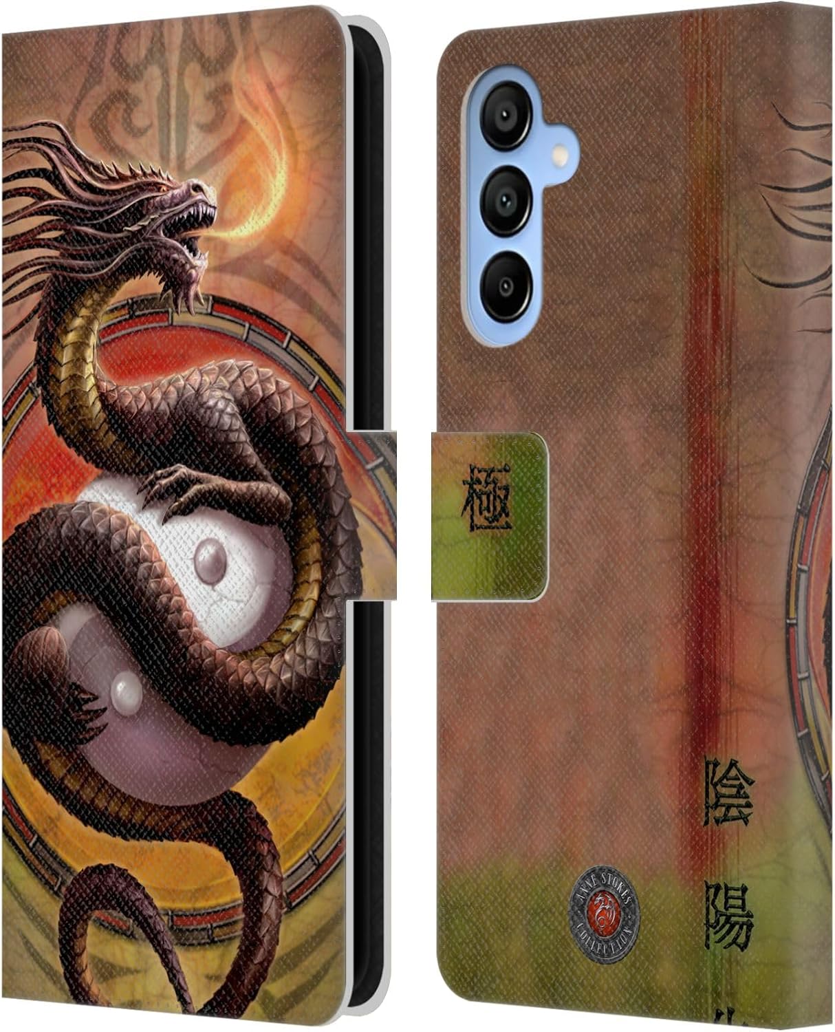 Head Case Designs Officially Licensed Anne Stokes Yin Yang Protector Dragons Leather Wallet Case Compatible with Samsung Galaxy A16 5G