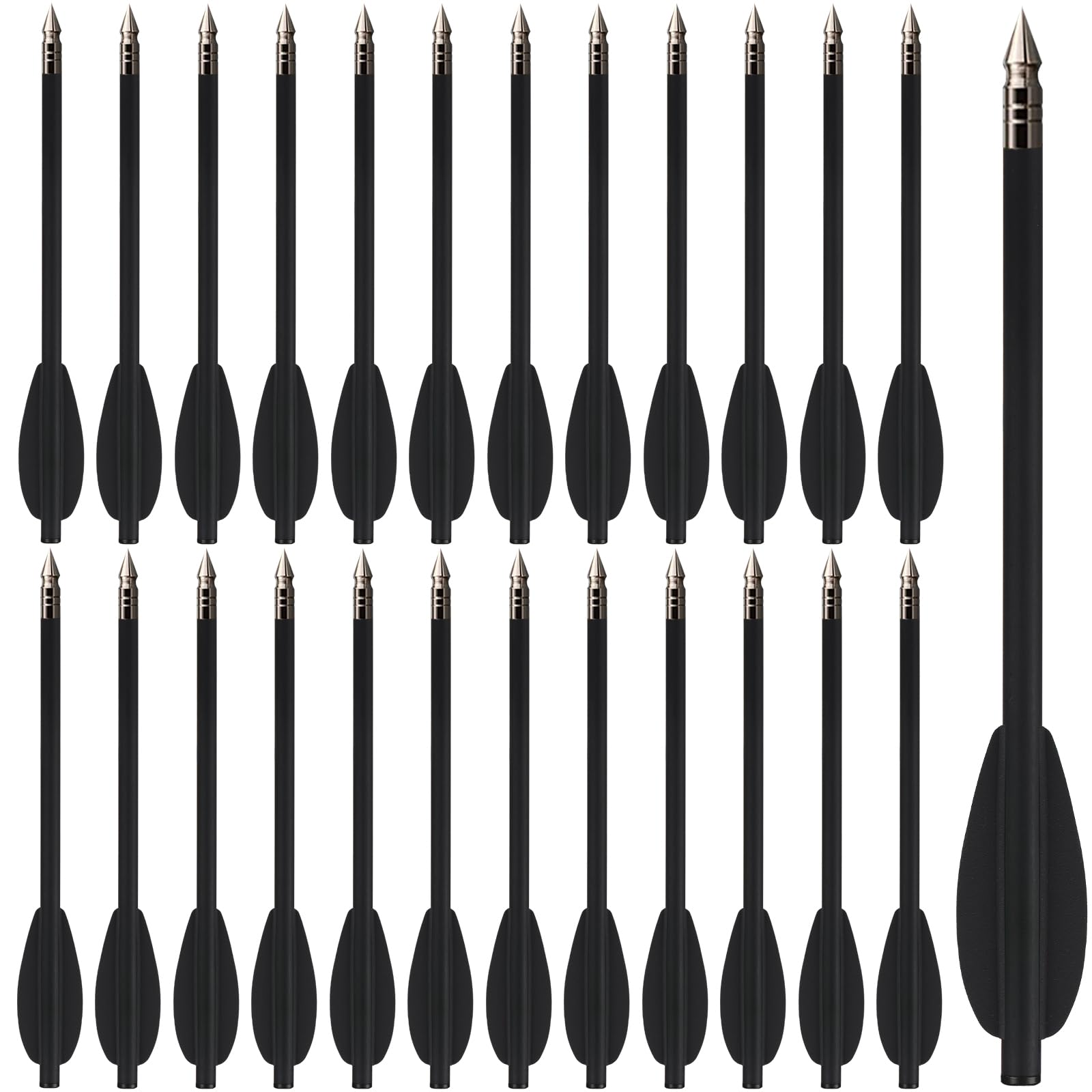 HUNTSPM 6.3" Pistol Crossbow Bolts,Carbon Crossbow Arrows,Mini Crossbow Bolts Arrows for 50-80lbs Pistol Crossbow Precision Target,Great for Practicing Shooting Target,Small Hunting (24PCS black)