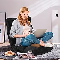 Vista 4 de KOMFOTT Silla de suelo ajustable de 14 posiciones con soporte trasero, sofá plegable acolchado para juegos para lectura, meditación, sala de estar