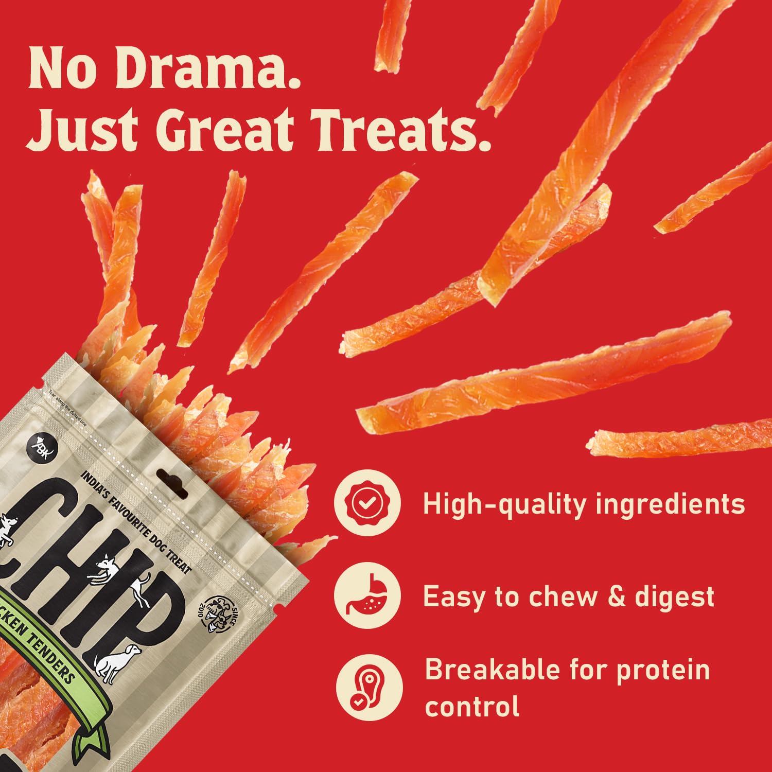 Chip Chops Dog Treat, 70g, Tasty & Nutritious Dog Snack (Tender Chicken, Pack of 1) 1