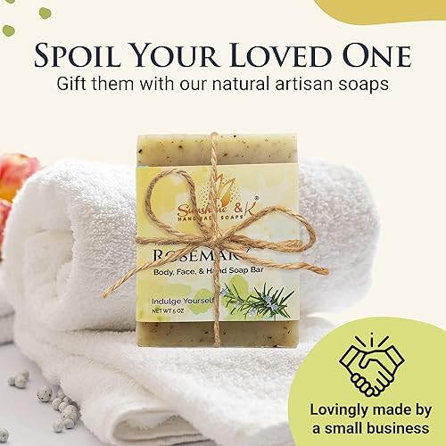 Miniatura 7 de Sunshine & K Handmade Soaps - Body & Hand Soap Bar, Handmade Bath Soap, Moisturizing Bar Soap With Beeswax, Rice Bran Oil, & Natural Base Oils, Soap