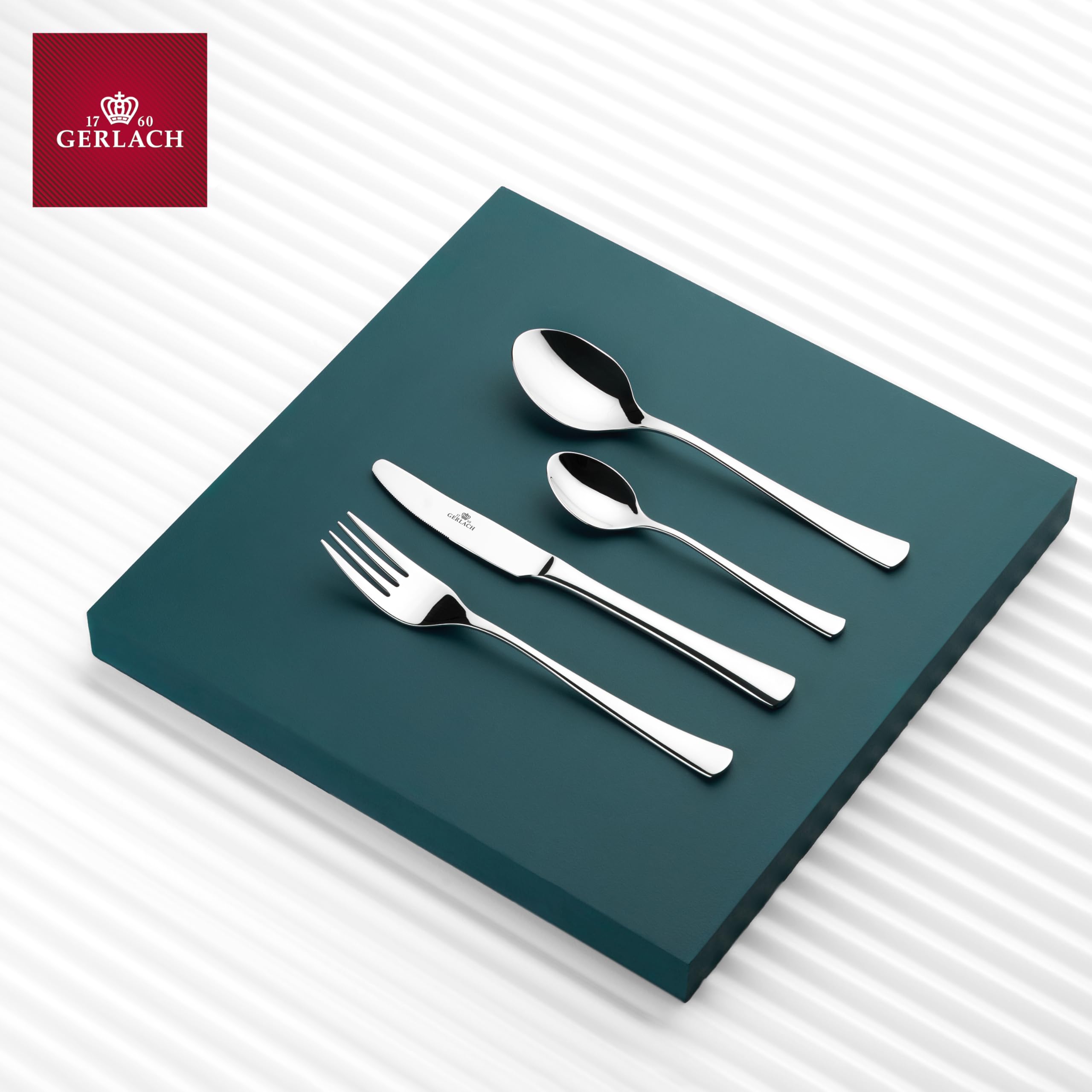 Gerlach 1760 Set de Couverts pour 6 personnes - 24 pièces - Acier Inoxydable 18/0 - sans Nickel - Couverts de Table - Tune