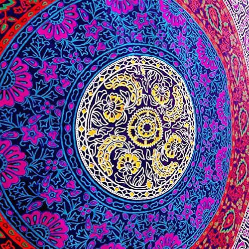 Mandala indiano multicolore da appendere, doppio