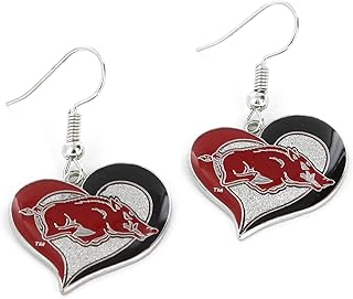 NCAA Arkansas Razorbacks Swirl Heart Earrings